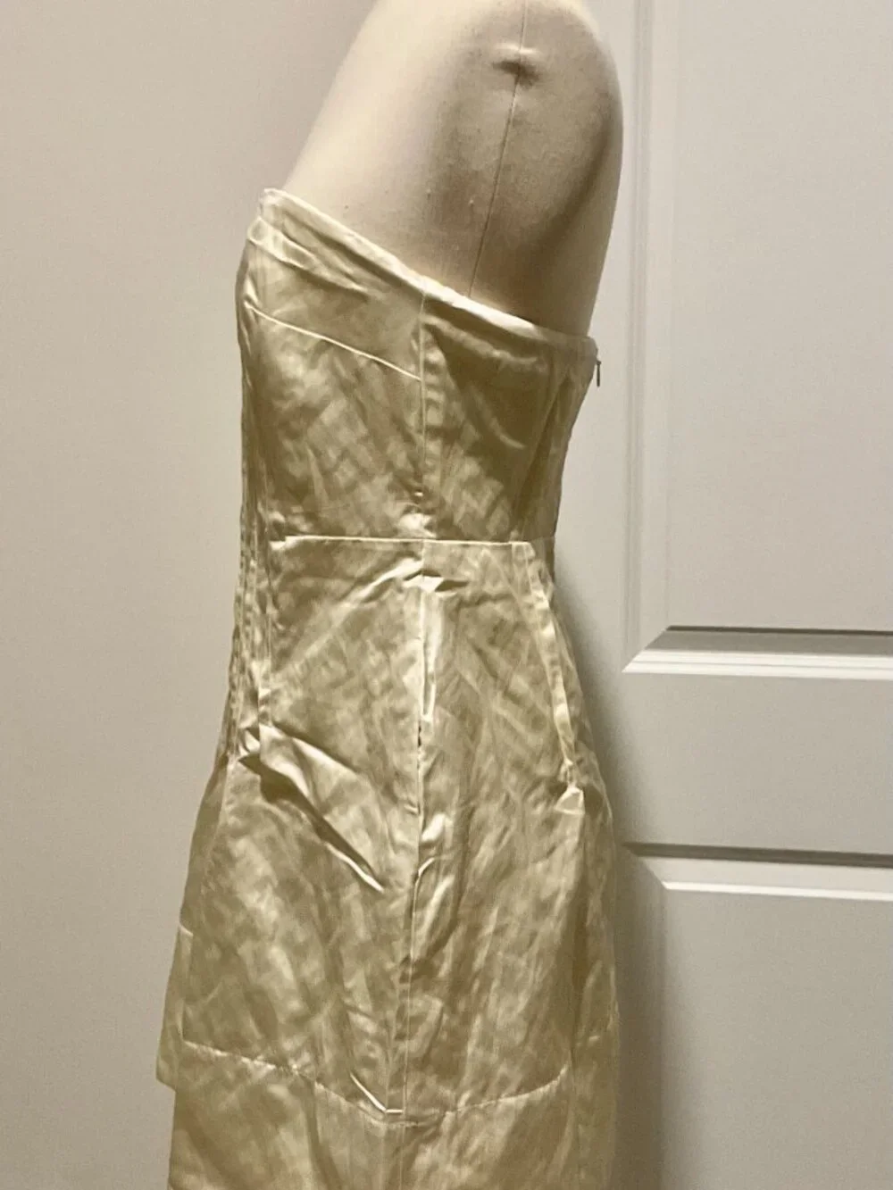 j.crew collection strapless mini dress in memory satin. size: 4. Color: ivory